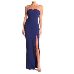 Likely Windsor V-Notched Front Slit Gown in Navy Size 2